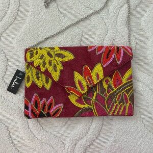 Lulu’s Beaded Floral Clutch NWT